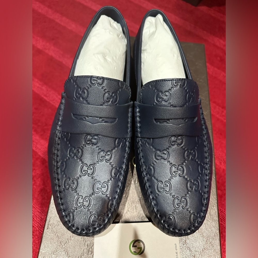 Gucci Men’s Guccissima loafers Blue size 8